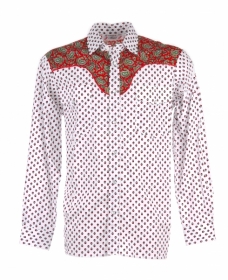 Camargue Shirt Western Salicorne White/Red