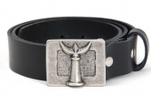 Leather belt TRIDENT silver