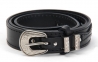 Leather belt  western style black