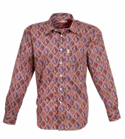 Madyra Printed Gardian Shirt in Satin Cotton