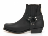 Black leather boots with square toe