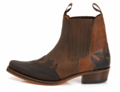 Two-tone leather boots