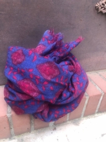 wool scarf PORQUEROLLES Calisson Indigo